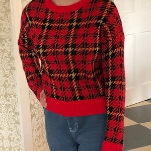 Red plaid Urban Outfitters pullover.